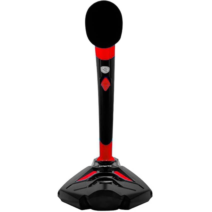 Microfono Nisuta Ns-Mic200 Rojo Plug Soporte Para Celular